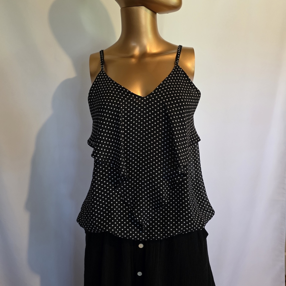 Veronica M Black and White Polka Dot Camisole
